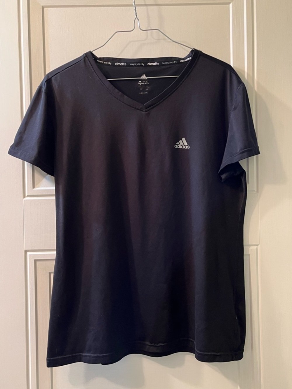 Adidas Blue Climalite V-Neck Short Sleeve Athletic Tee Women’s
